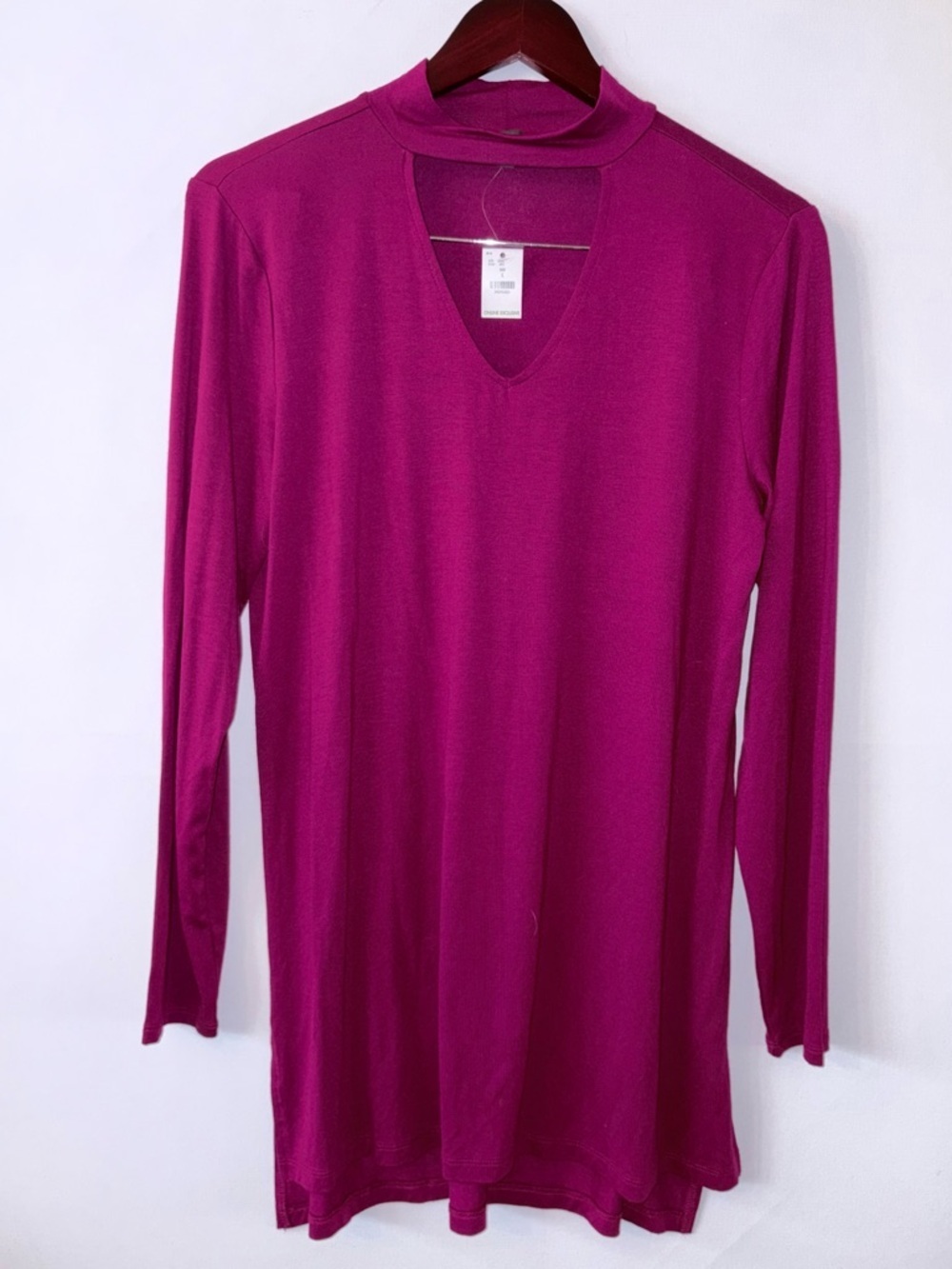 The Limited Long Sleeve Keyhole Mock Neck Tunic Top